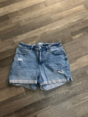 Ava & Viv Light Blue Distressed Roll-Cuff Denim Shorts